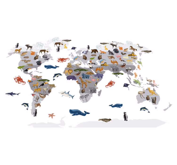 Map rug nordic style world map floor mat - TenStickers