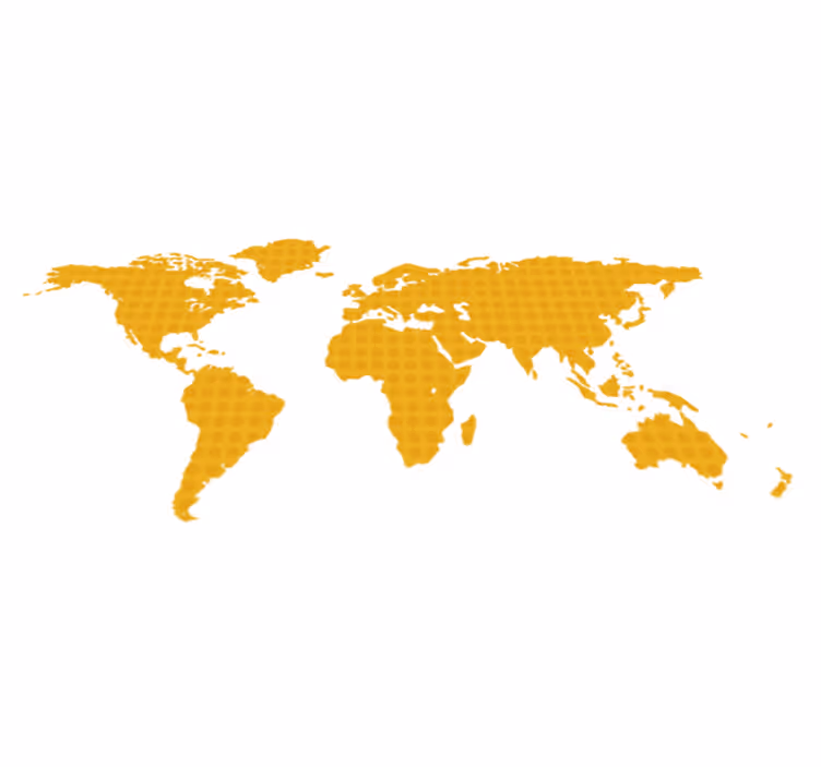 Map rug yellow world map with dots - TenStickers