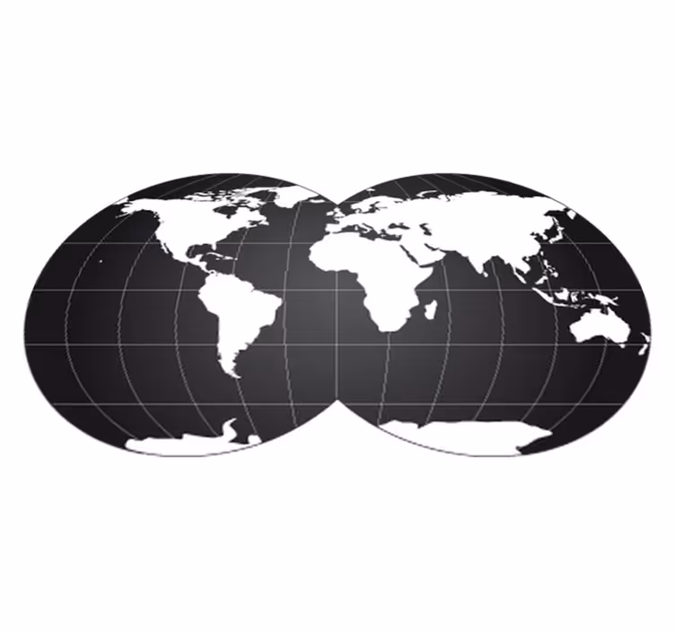 Map rug double globe earth decorative vinyl - TenStickers