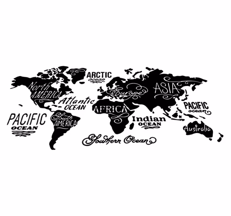 Map rug world map with details - TenStickers