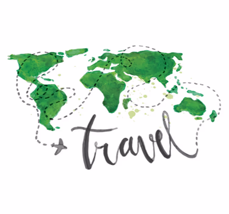 Map rug world map travel decor vinyl - TenStickers