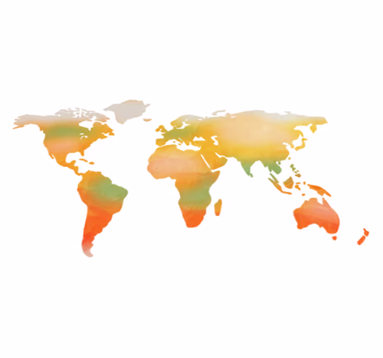 Warm colour shades map rug - TenStickers