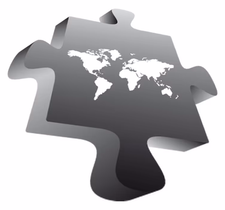 Map rug black puzzle piece - TenStickers