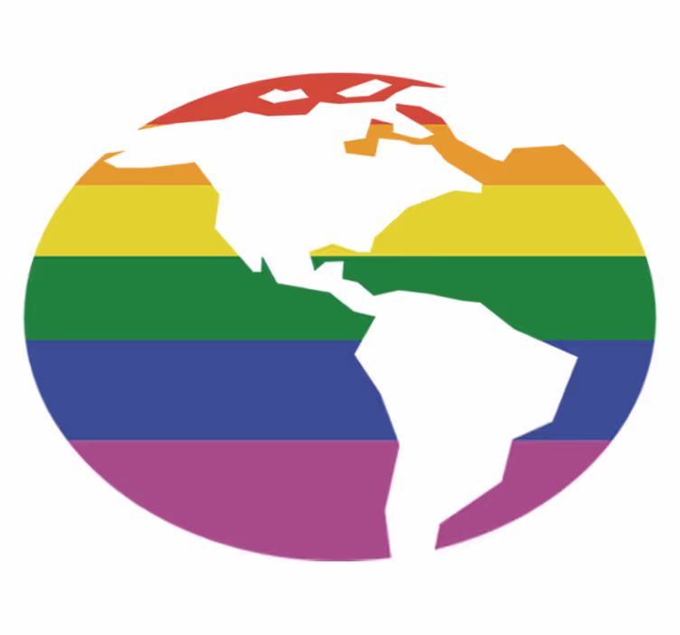 Map rug gay world adhesive - TenStickers