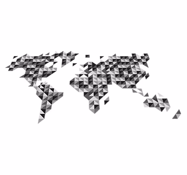 Map rug in grey scale colors - TenStickers