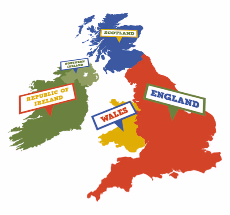 Map rug colorful great britain design - TenStickers