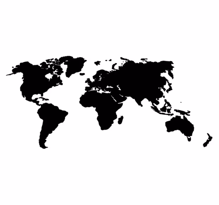 Map rug monocolour world map design - TenStickers