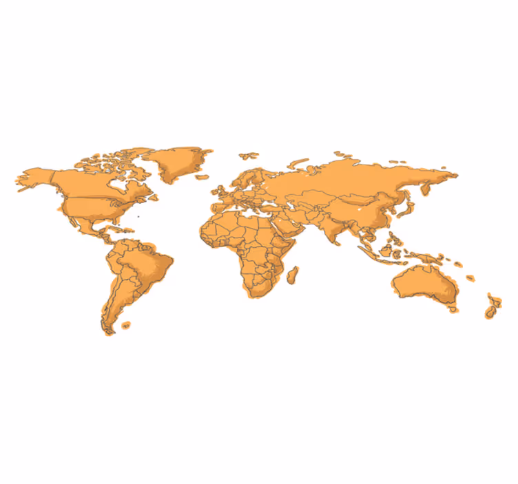 Map rug simple political borders - TenStickers
