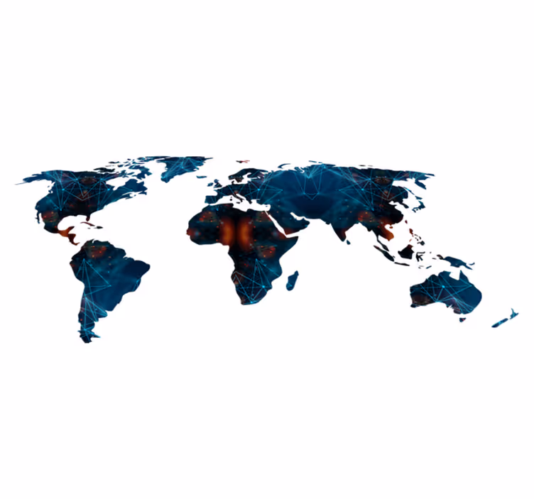 Map rug geometrical world map design - TenStickers