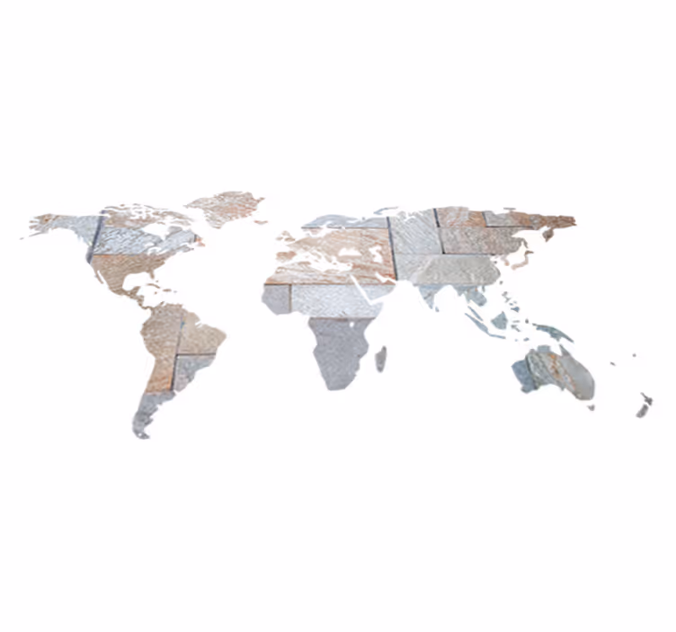 Grey marble effect map rug - TenStickers