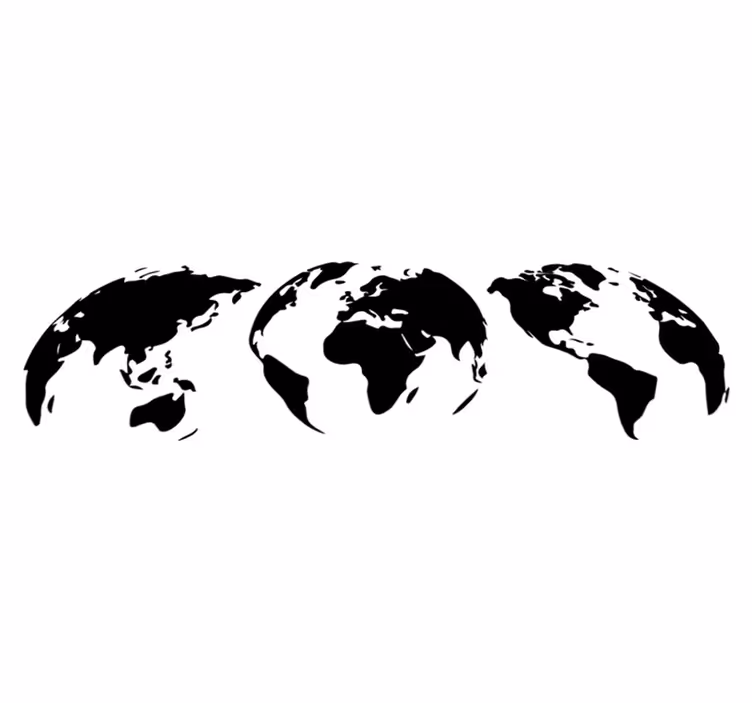 Map rug 3 earth maps of each continent - TenStickers
