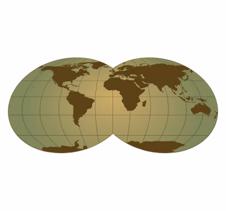 Map rug with green sphere pattern - TenStickers