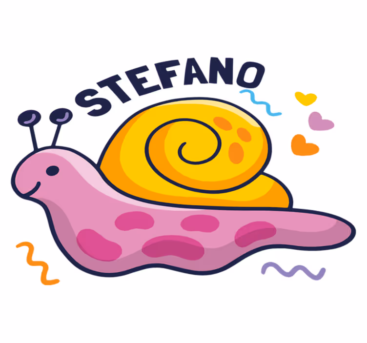 Kids carpet colorful snail with name - TenStickers