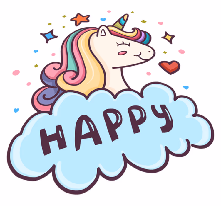 Kids carpet unicorn head in the cloud - TenStickers