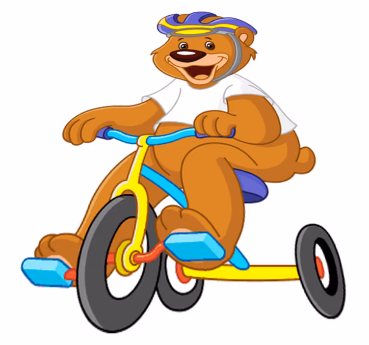 Kids carpet bear on bicycle vinyl mat - TenStickers
