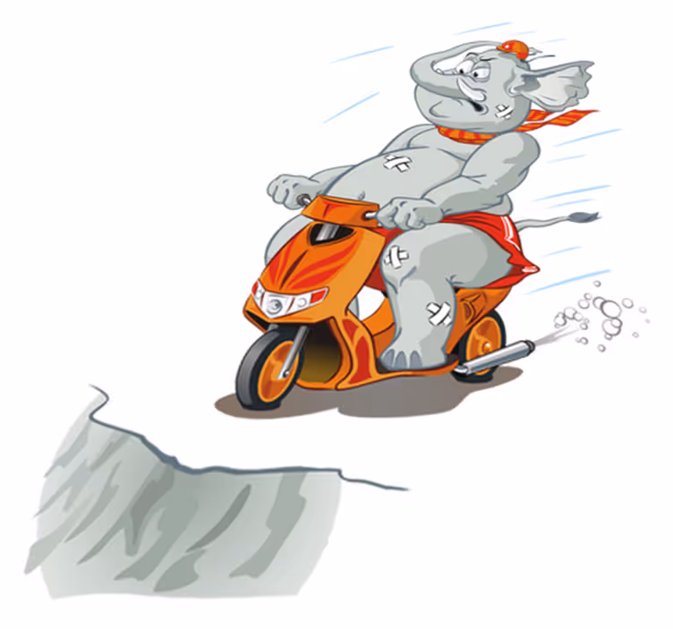 Kids carpet elephant on motorcycle - TenStickers