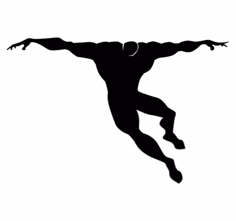 Kids carpet jumping superhero vinyl - TenStickers