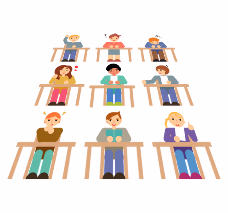 Kids carpet student desk sticker collection - TenStickers