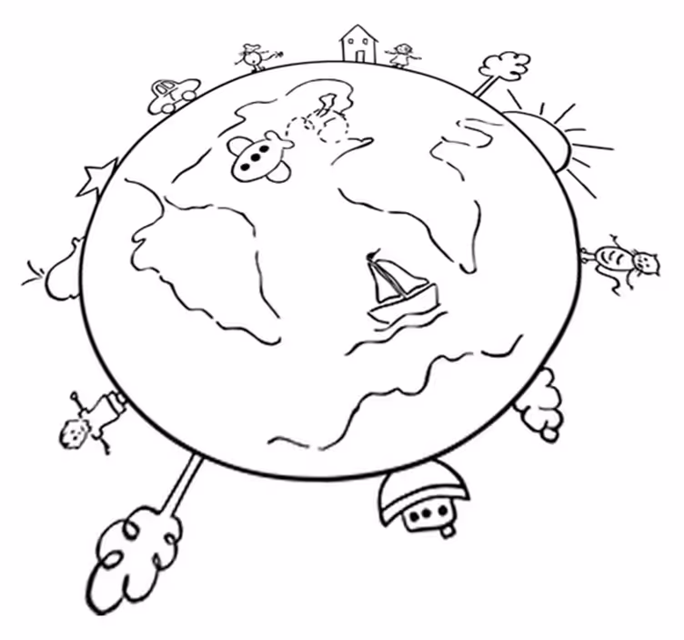 Kids carpet world map travel vinyl decor - TenStickers