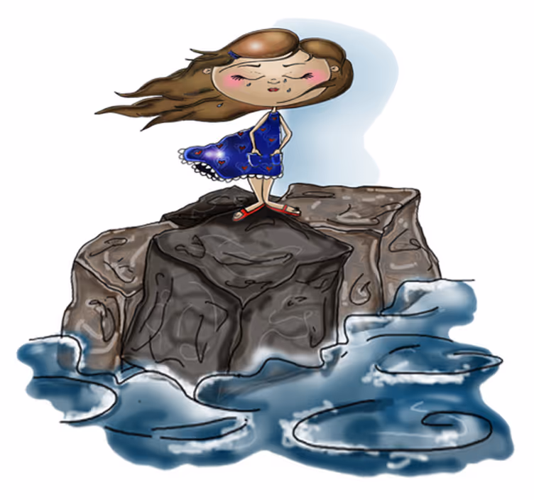 Kids carpet little girl by the sea - TenStickers