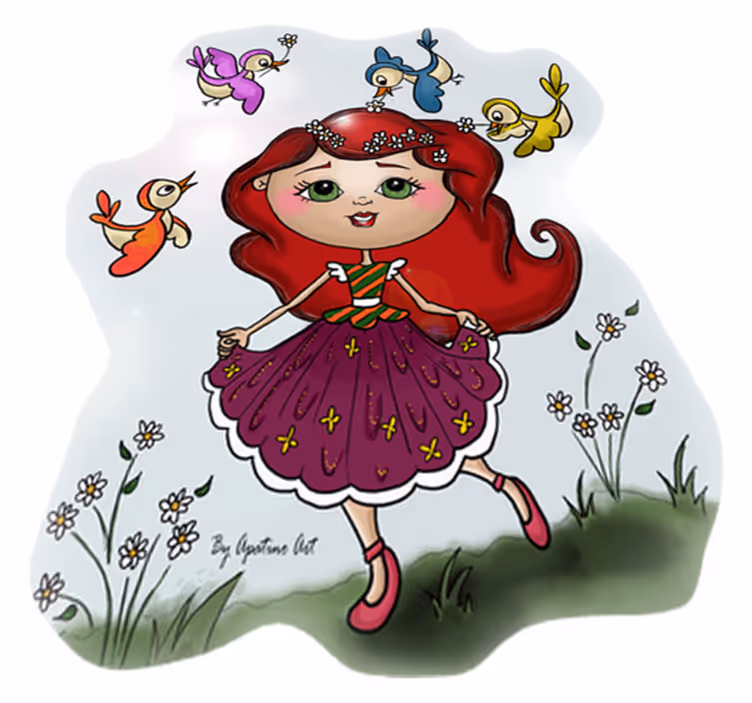 Kids carpet girl in the countryside - TenStickers