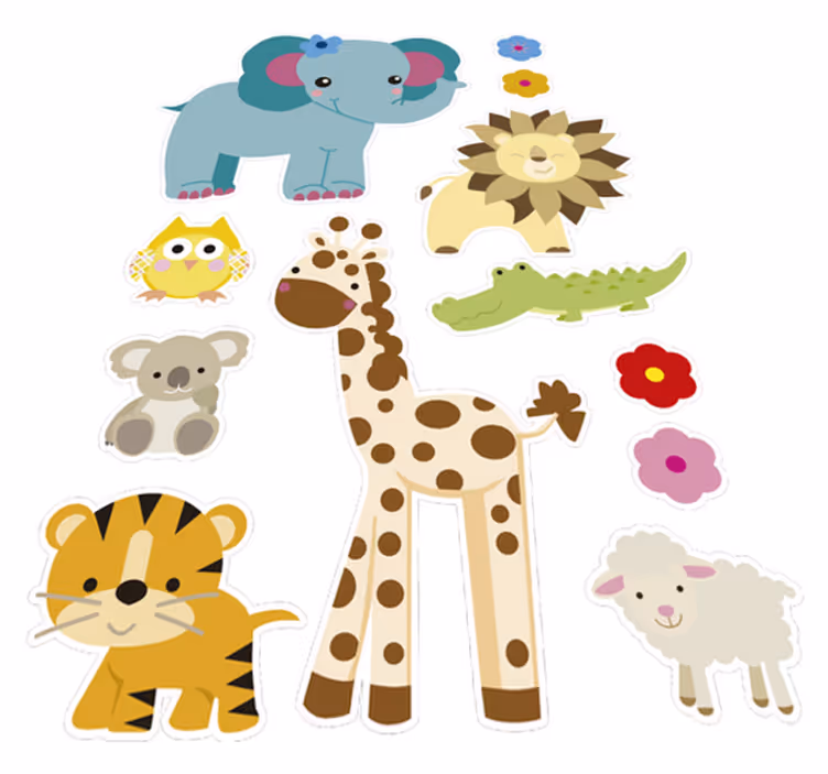 Kids carpet jungle animal stickers - TenStickers