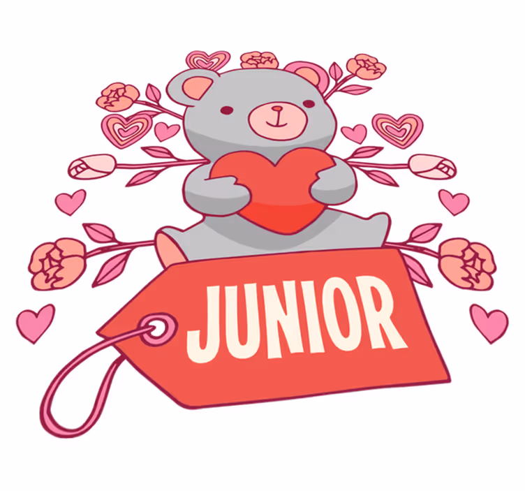 Kids carpet bear heart and name - TenStickers