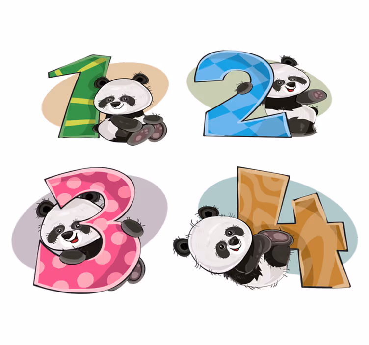Kids carpet with 4 pandas - TenStickers