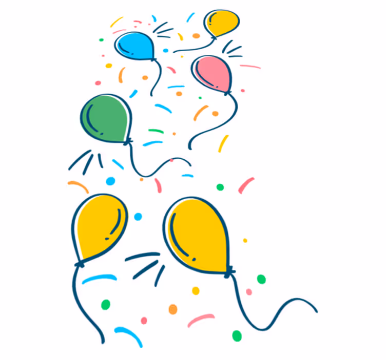 Kids carpet balloon with confetti design - TenStickers