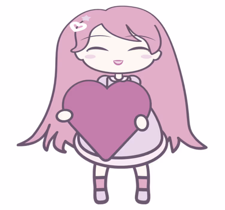 Kids carpet anime girl spreading love - TenStickers