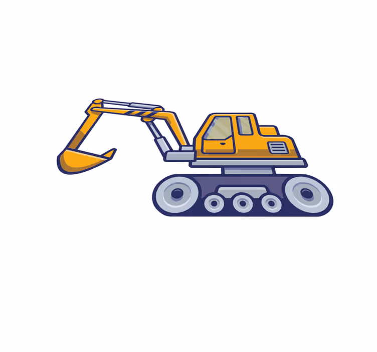 Kids carpet excavator yellow design for children - TenStickers