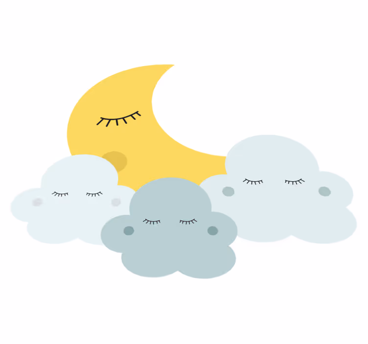 Kids carpet happy moon and cloud dreaming - TenStickers