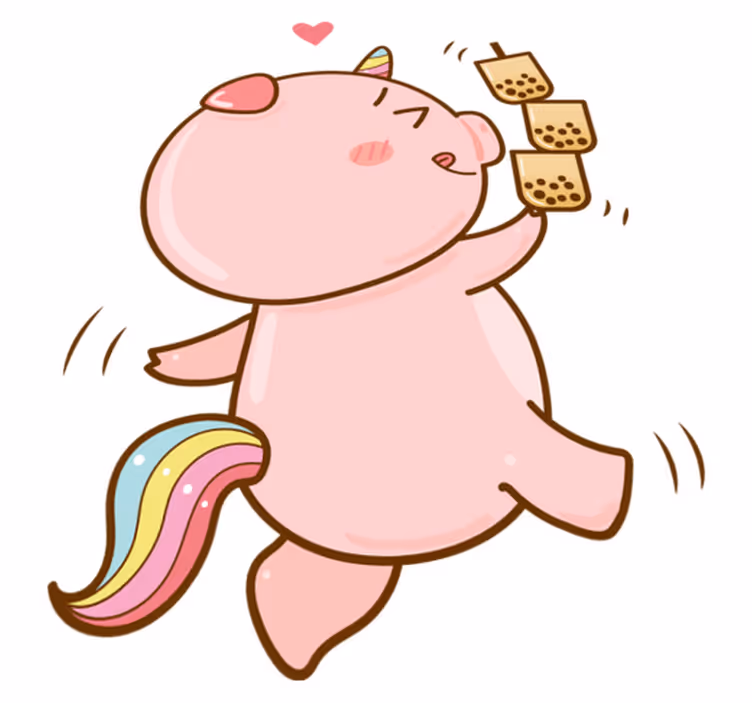 Kids carpet cartoon pig unicorn - TenStickers