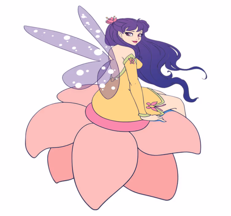 Kids carpet featuring a cute fairy on a flower - TenStickers