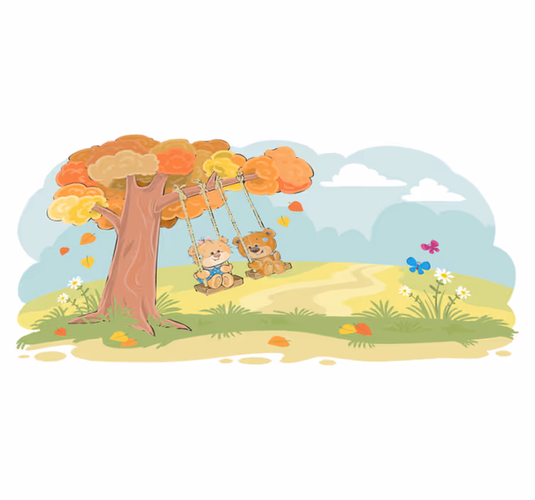 Kids carpet teddy bears in the woods - TenStickers
