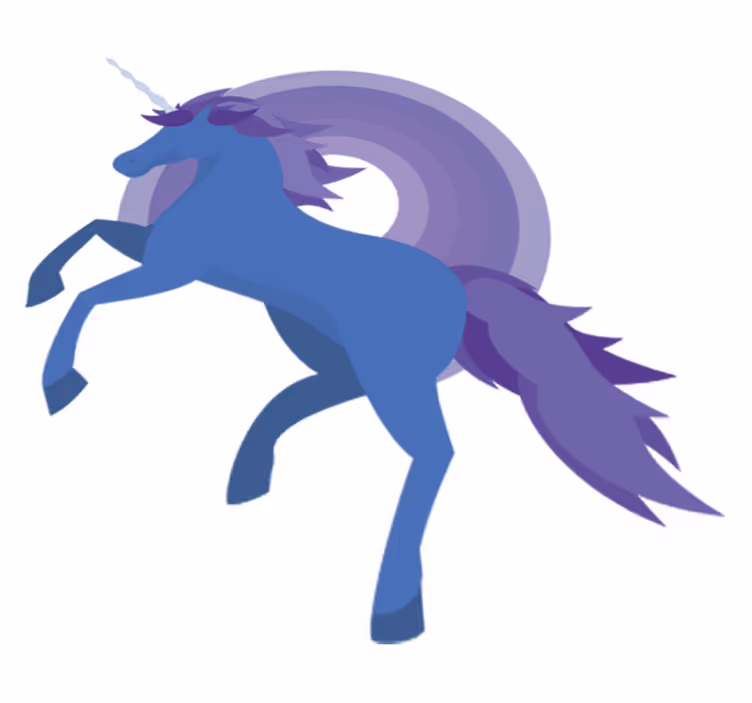 Kids carpet in blue and purple unicorn design - TenStickers