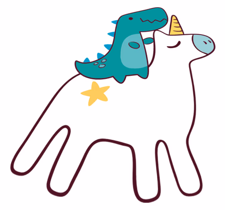 Kids carpet with unicorn and dinosaur design - TenStickers