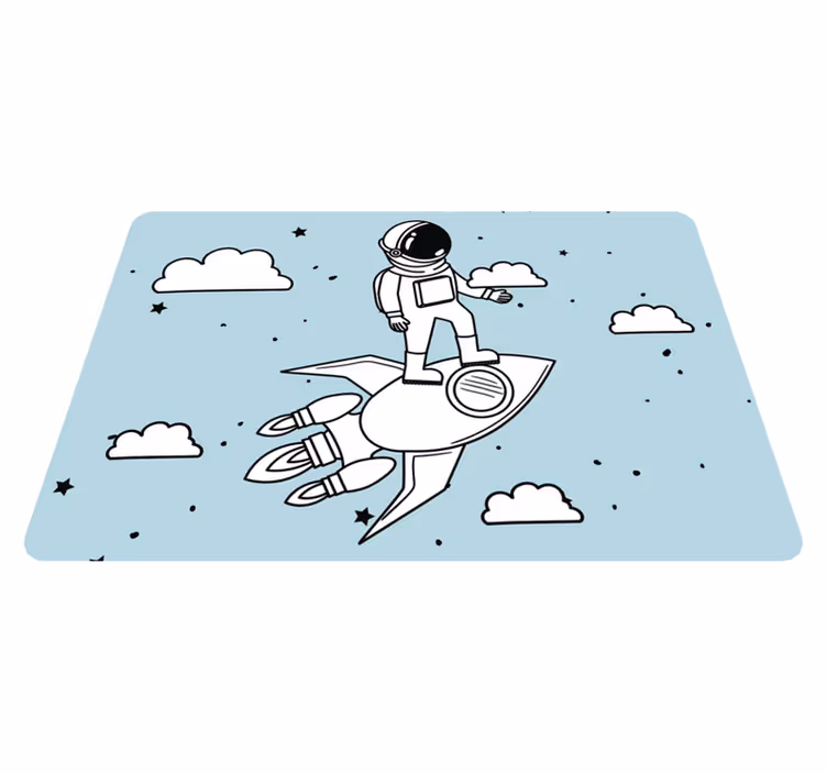 Kids carpet rocket astronaut and stars design - TenStickers