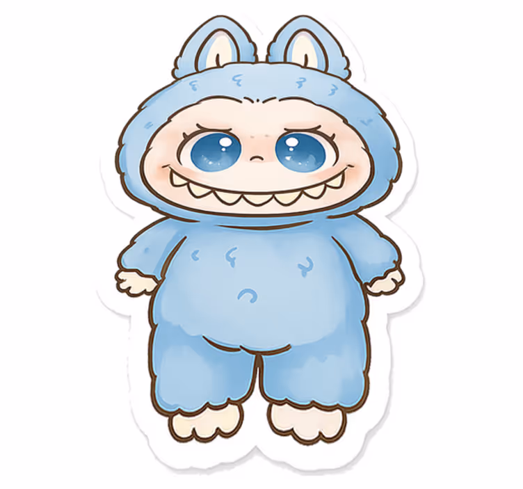 Kids carpet featuring a blue monster doll - TenStickers