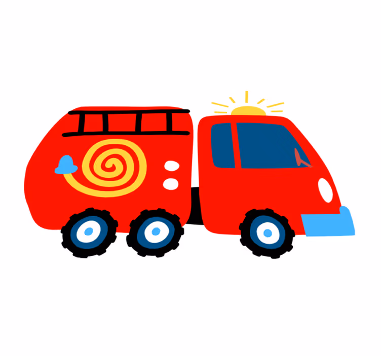 Kids carpet playful red vehicle - TenStickers