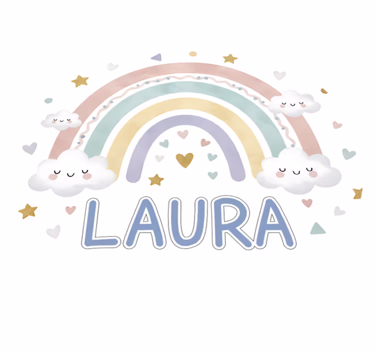 Kids carpet with personalized rainbow design - TenStickers