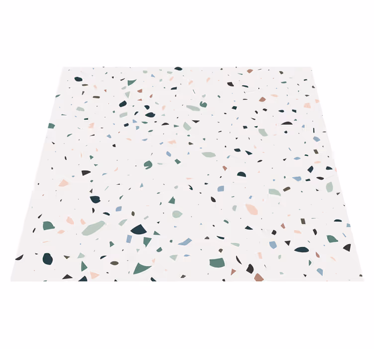 White terrazzo bathroom mat - TenStickers