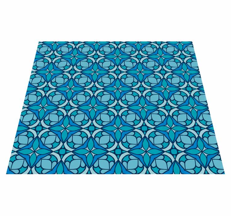 Bathroom mat in blue bathroom wallpaper design - TenStickers