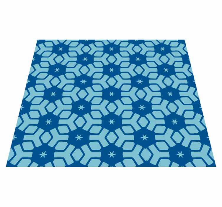 Bathroom mat with blue tile design - TenStickers