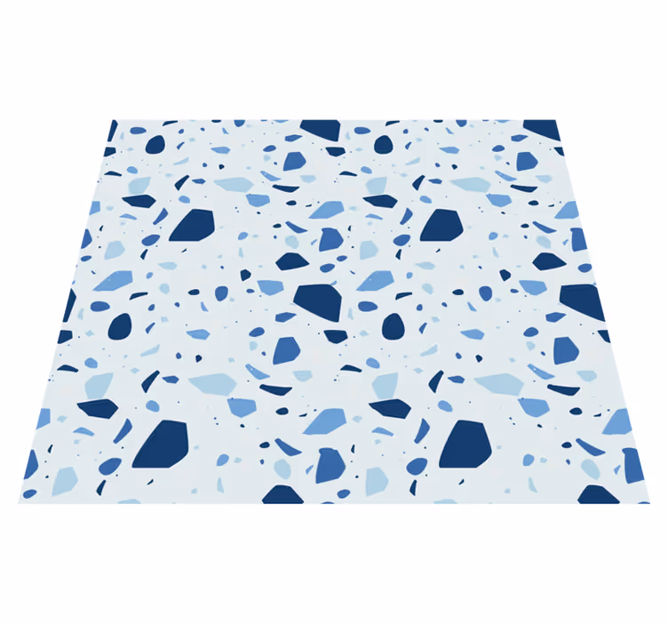Blue terrazzo bathroom mat - TenStickers