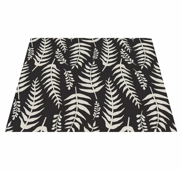 Bathroom mat with black ferns design - TenStickers