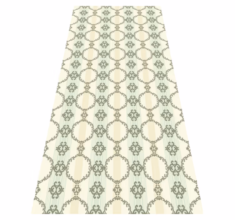 Vintage french striped floral pattern bathroom mat - TenStickers
