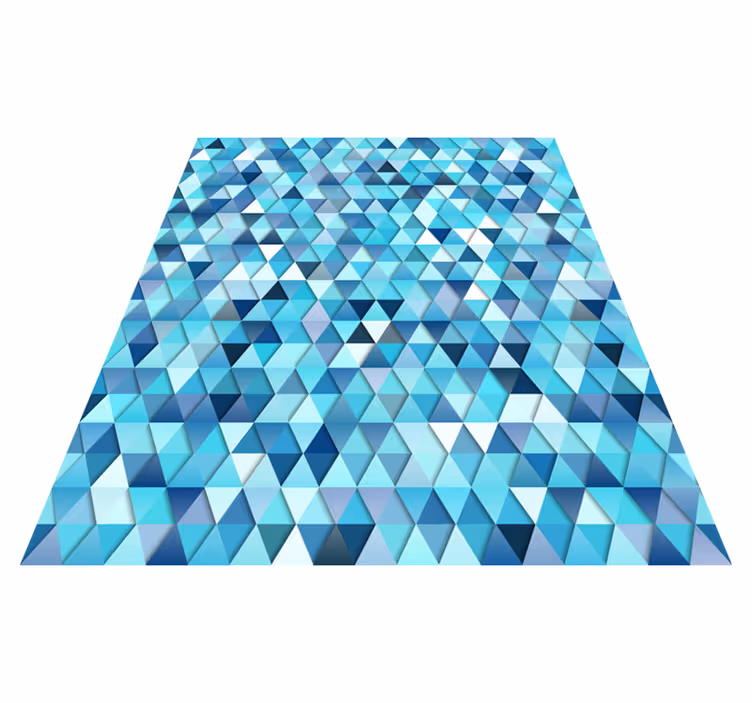 Geometric blue abstract bathroom mat - TenStickers