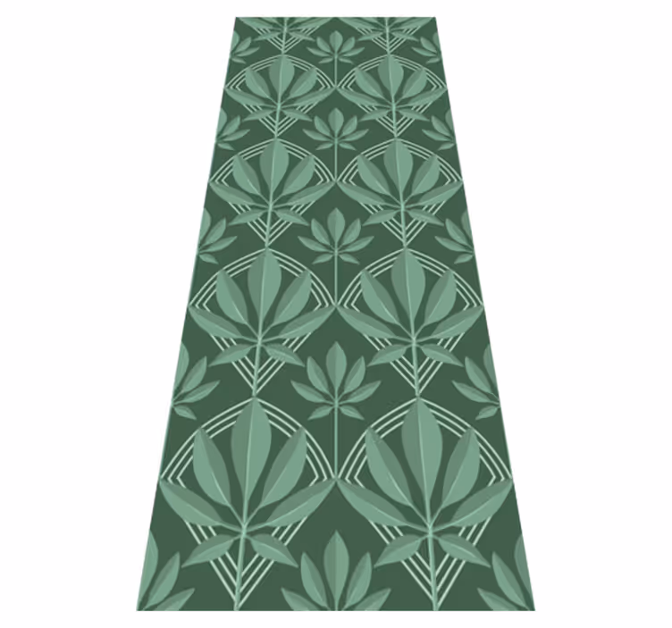 Bathroom mat in art deco small bottle green leaves - TenStickers