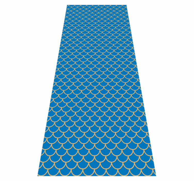 Bathroom mat in blue fish scales pattern - TenStickers